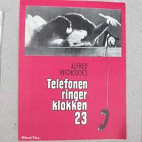 Filmprogram til filmen Telefonen ringer kl. 23 med rød forside , old film programs programmer gamle